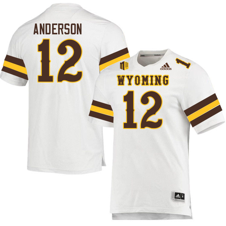 #12 Kaden Anderson Wyoming Cowboys Jersey College Football Uniforms,Gears,Jerseys-White